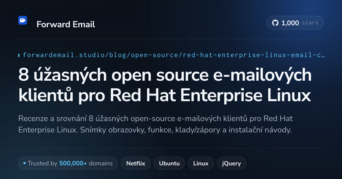 8 úžasných open source e-mailových klientů pro Red Hat Enterprise Linux 2026