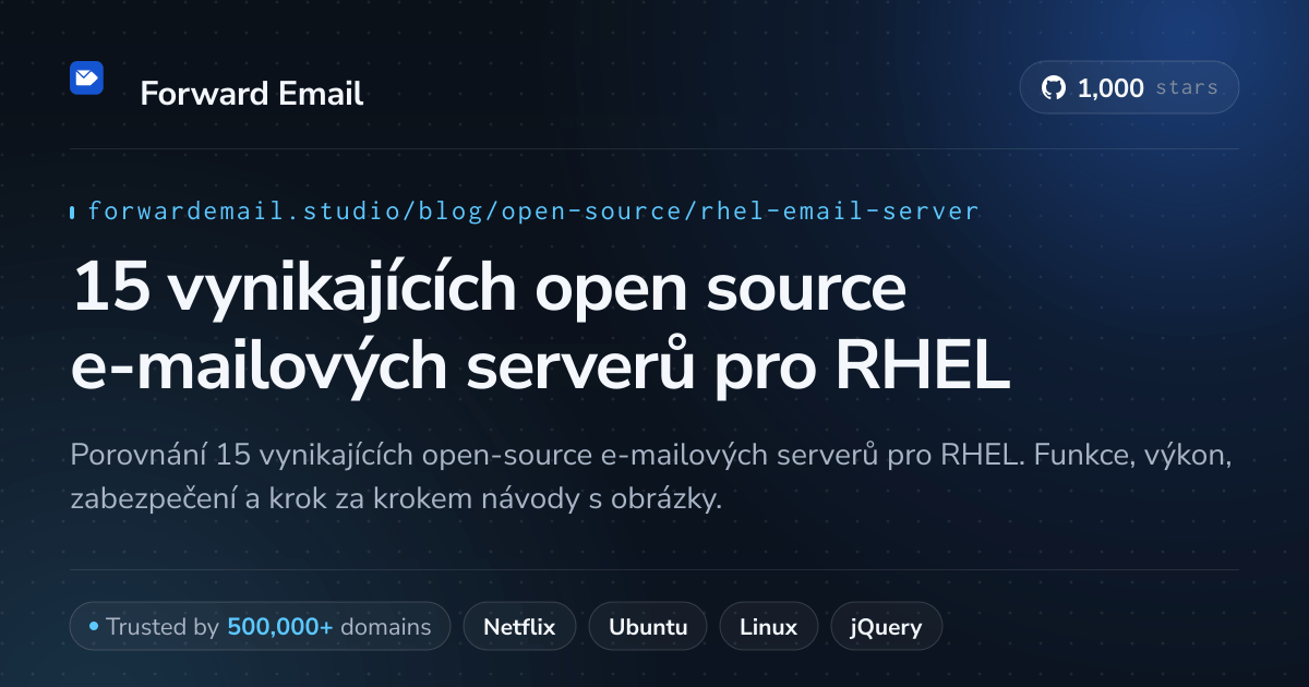 15 vynikajících open source e-mailových serverů pro RHEL 2026