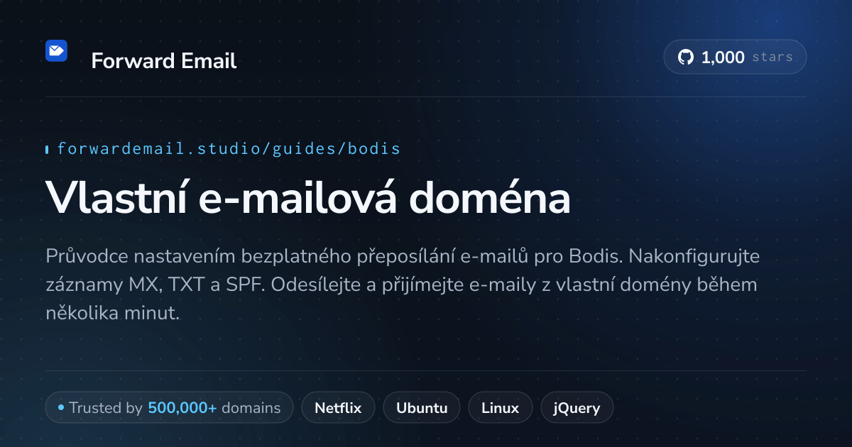 Jak nastavit e-mail pomocí Bodis