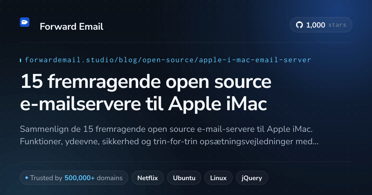 15 fremragende open source e-mailservere til Apple iMac 2026