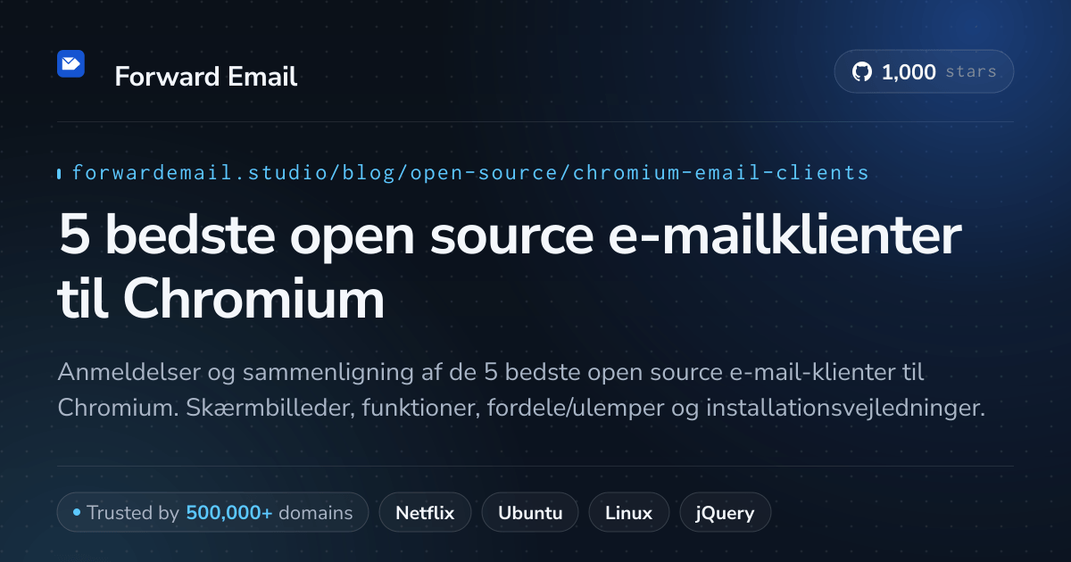 5 bedste open source e-mailklienter til Chromium 2026