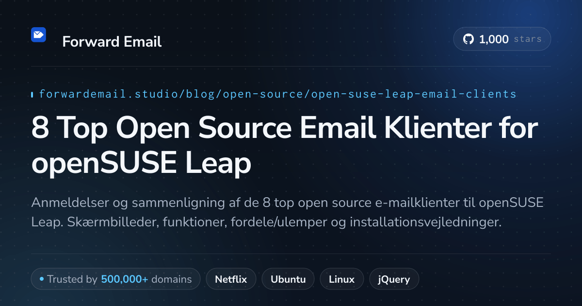 8 Top Open Source Email Klienter for openSUSE Leap 2026