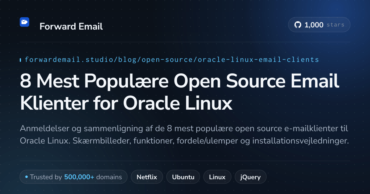 8 Mest Populære Open Source Email Klienter for Oracle Linux 2026