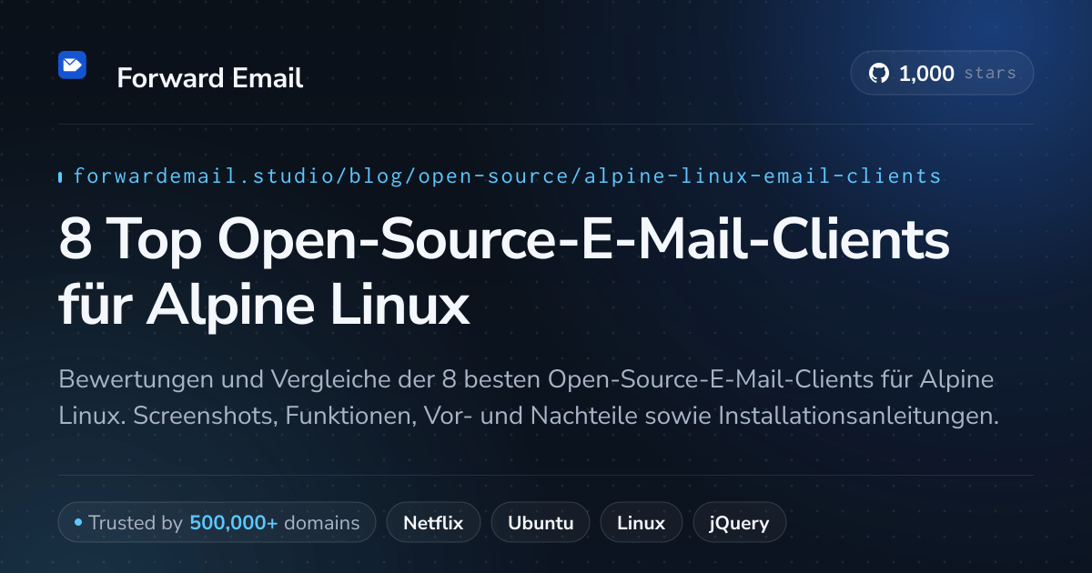 8 Top Open-Source-E-Mail-Clients für Alpine Linux 2026