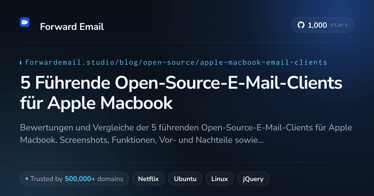 5 Führende Open-Source-E-Mail-Clients für Apple Macbook 2026
