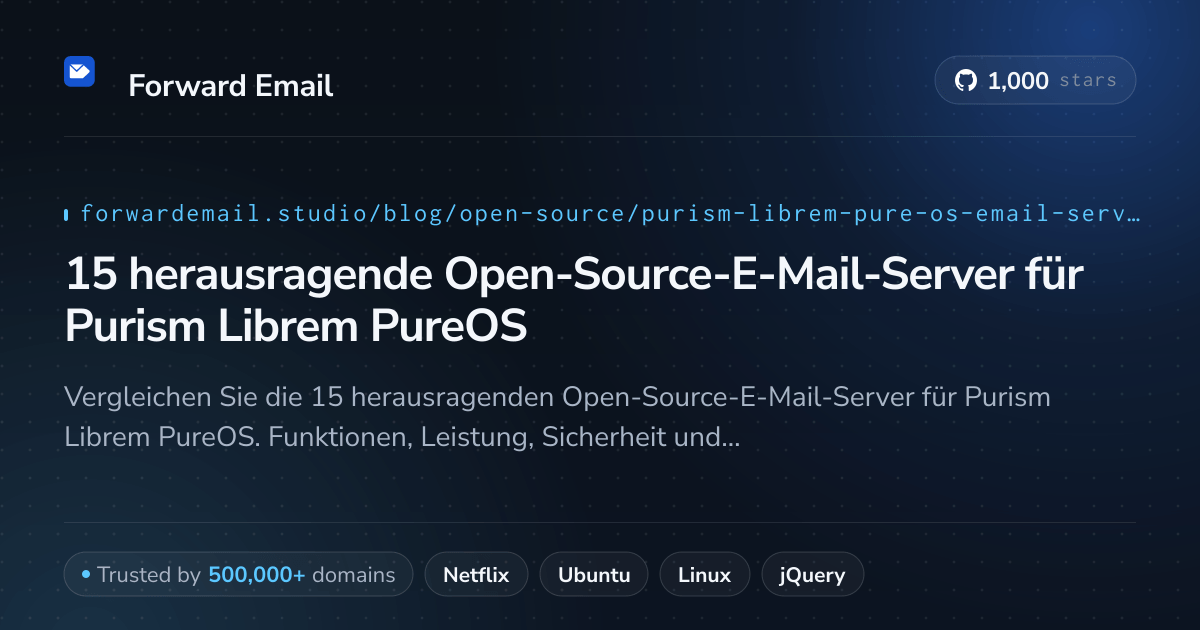 15 herausragende Open-Source-E-Mail-Server für Purism Librem PureOS 2026