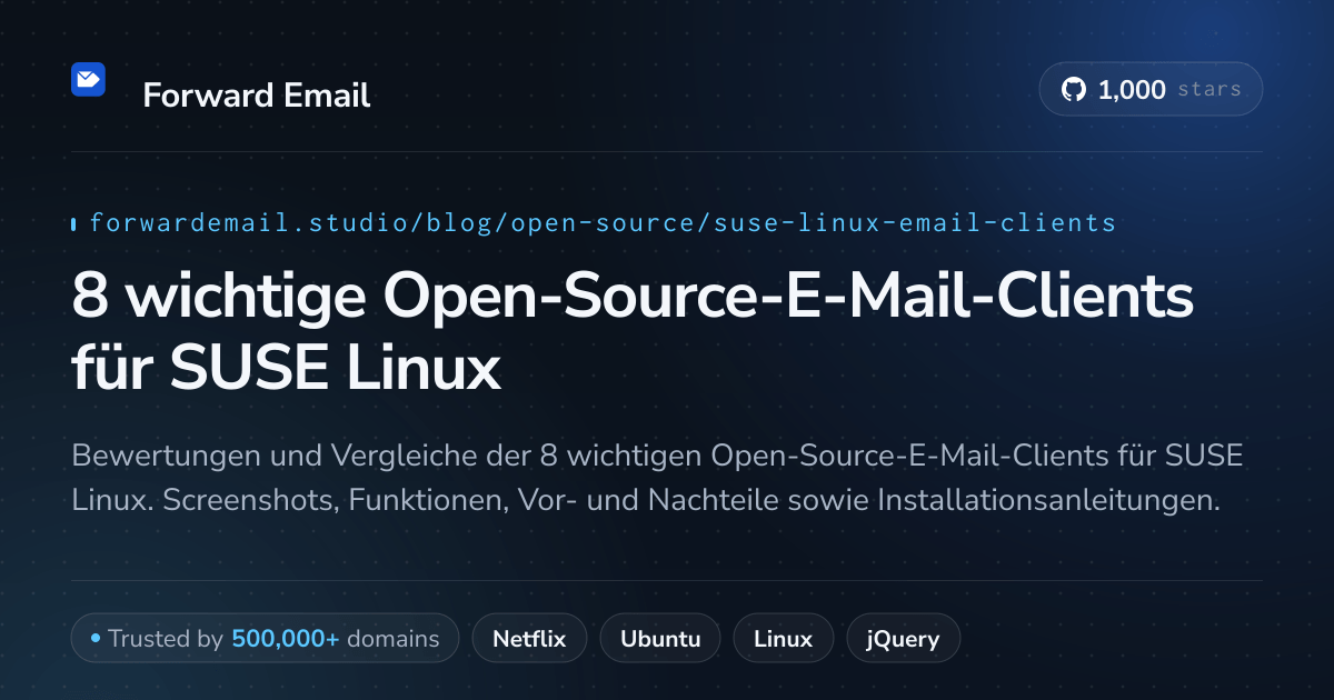 8 wichtige Open-Source-E-Mail-Clients für SUSE Linux 2026