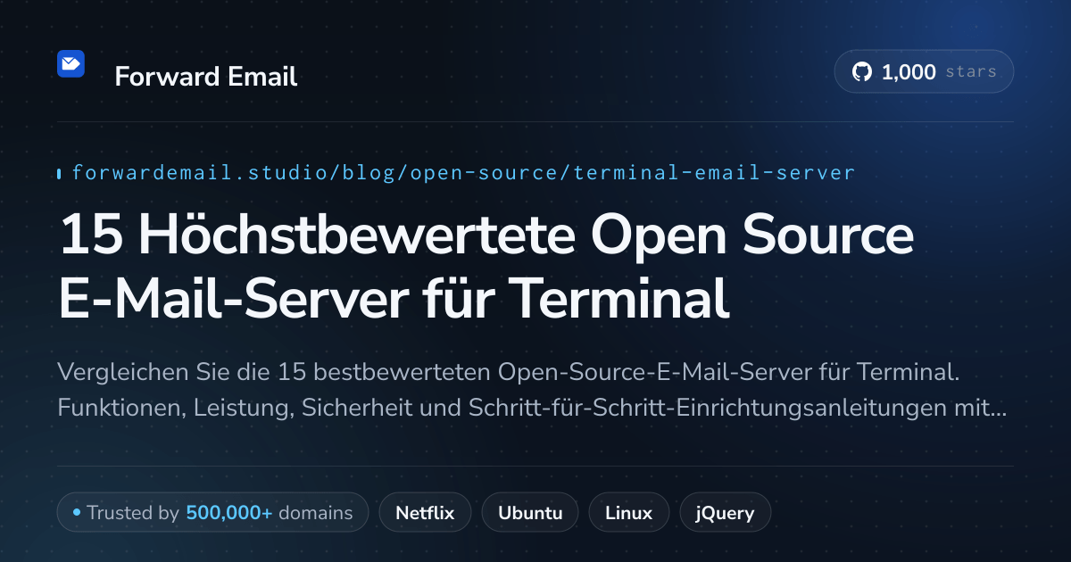 15 Höchstbewertete Open Source E-Mail-Server für Terminal 2026