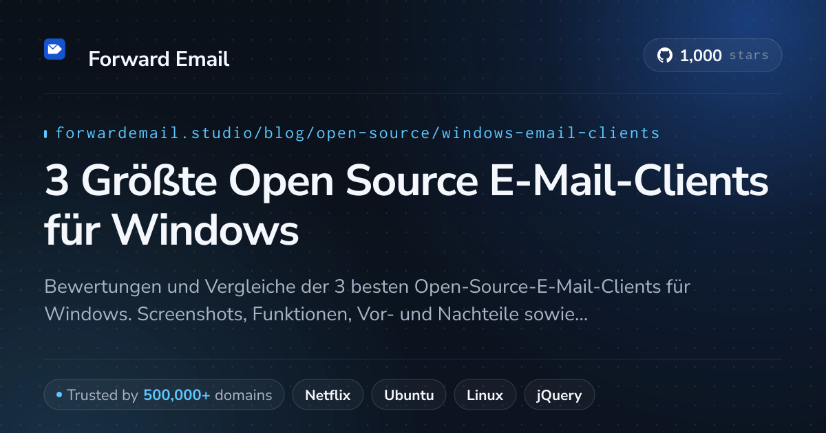 3 Größte Open Source E-Mail-Clients für Windows 2026