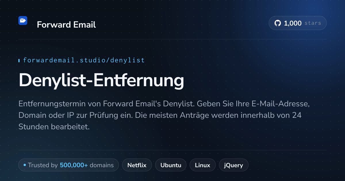 Denylist-Entfernung - Sperrlisten-Einträge für Ihre E-Mail, Domain oder IP-Adressen entsperren