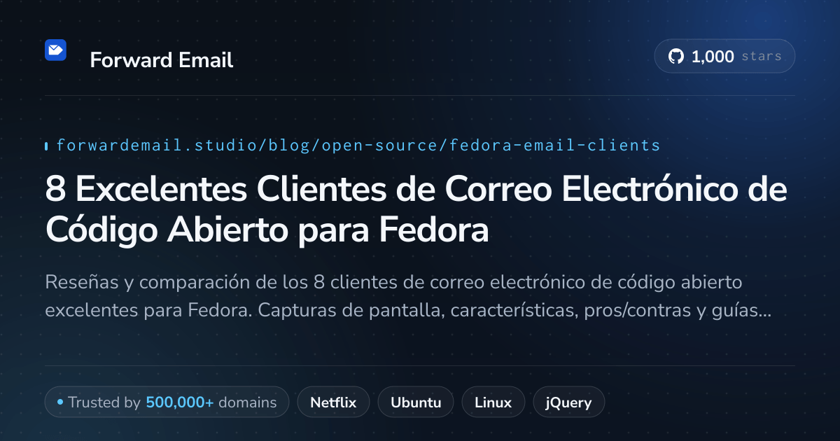 8 Excelentes Clientes de Correo Electrónico de Código Abierto para Fedora 2026