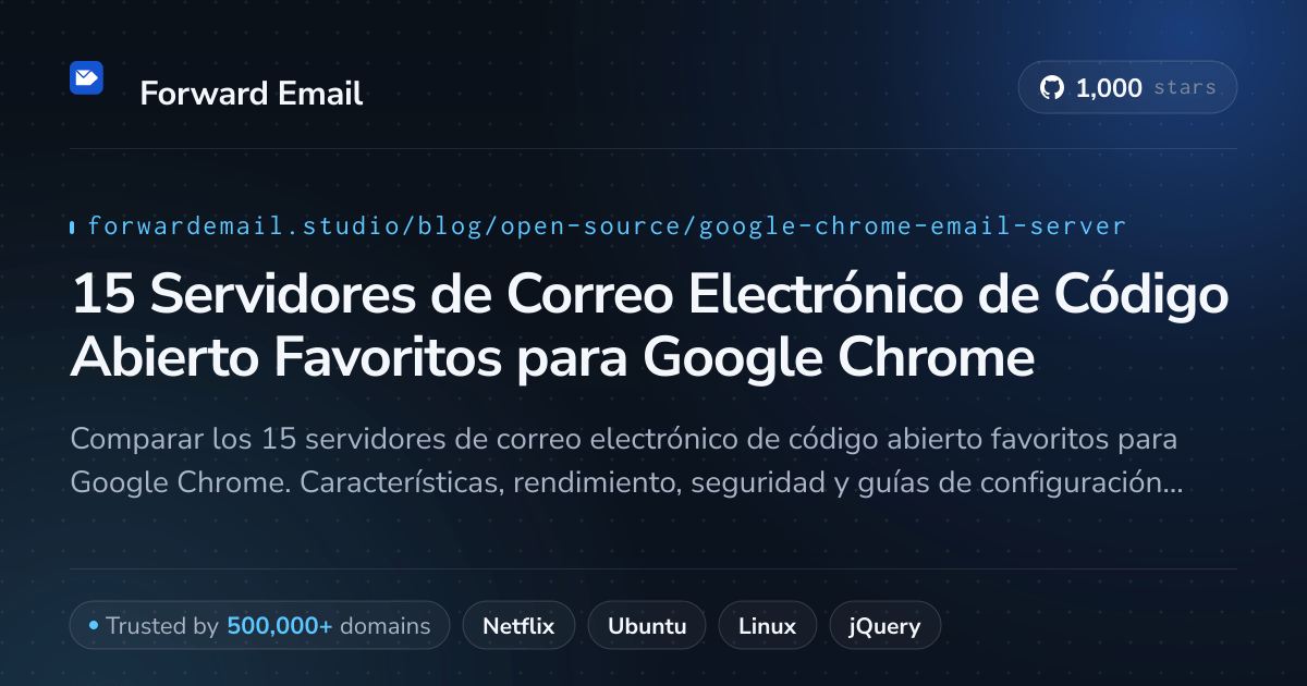 15 Servidores de Correo Electrónico de Código Abierto Favoritos para Google Chrome 2026