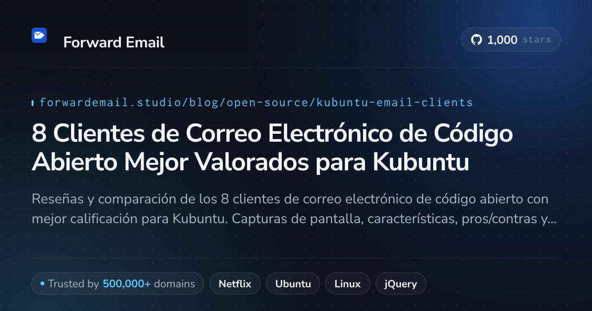 8 Clientes de Correo Electrónico de Código Abierto Mejor Valorados para Kubuntu 2026