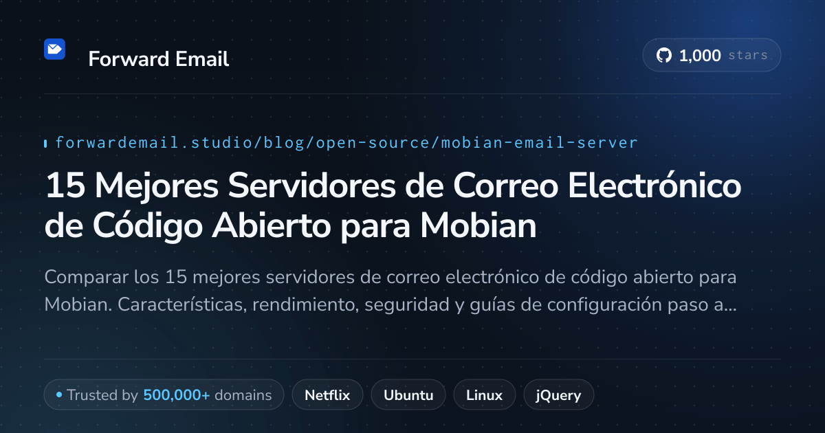 15 Mejores Servidores de Correo Electrónico de Código Abierto para Mobian 2026