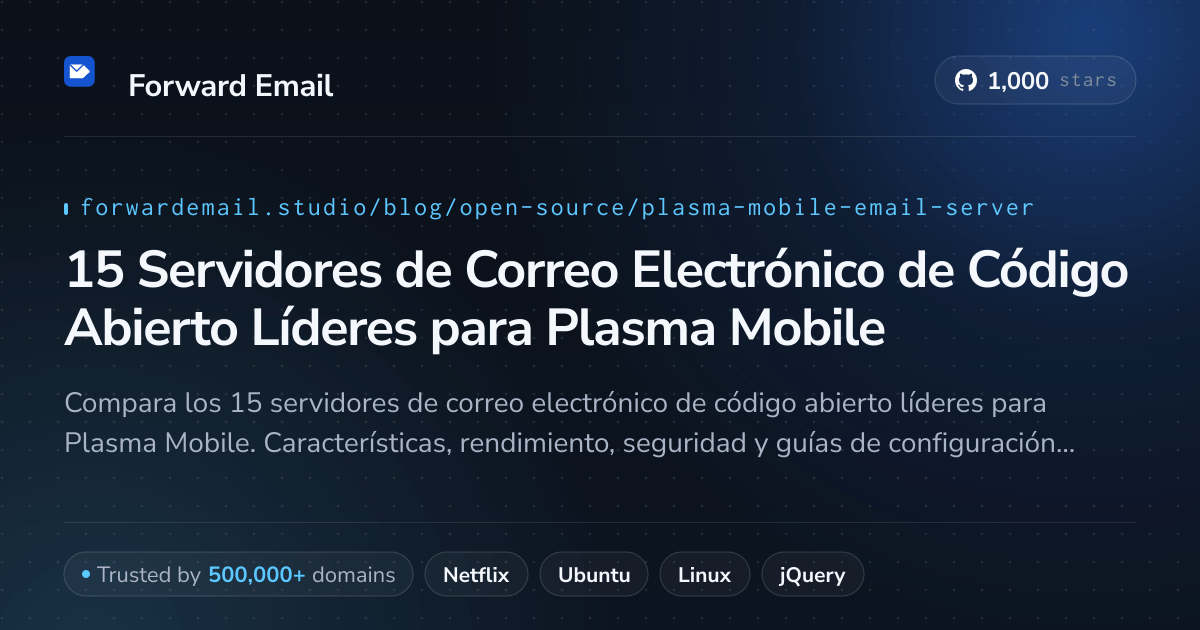 15 Servidores de Correo Electrónico de Código Abierto Líderes para Plasma Mobile 2026