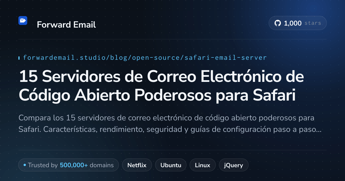 15 Servidores de Correo Electrónico de Código Abierto Poderosos para Safari 2026