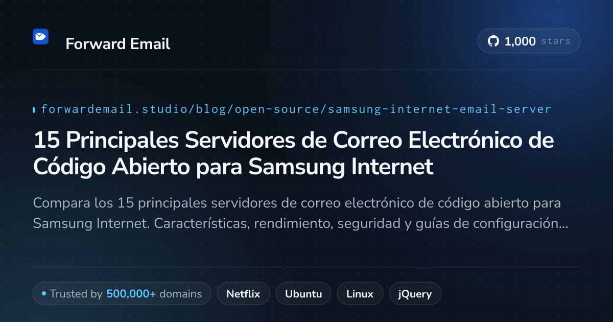 15 Principales Servidores de Correo Electrónico de Código Abierto para Samsung Internet 2026