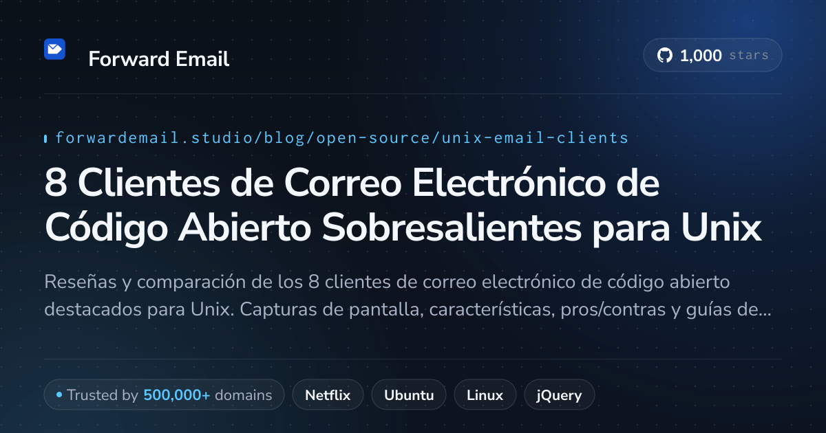 8 Clientes de Correo Electrónico de Código Abierto Sobresalientes para Unix 2026