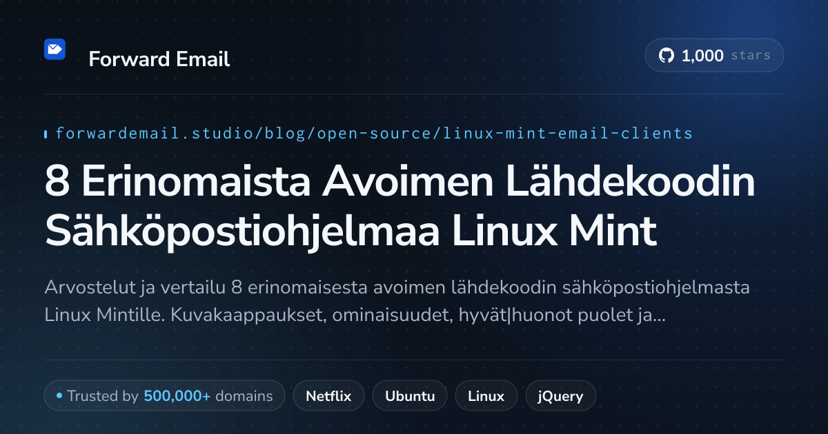 8 Erinomaista Avoimen Lähdekoodin Sähköpostiohjelmaa Linux Mint 2026