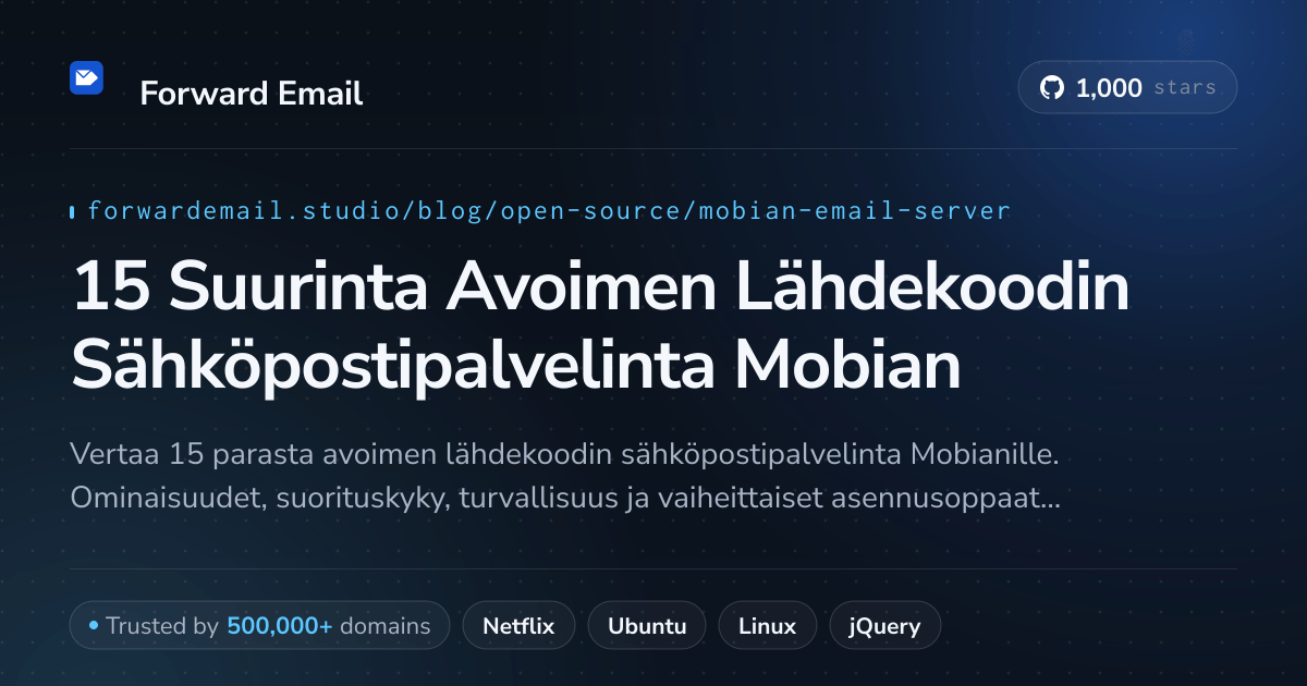 15 Suurinta Avoimen Lähdekoodin Sähköpostipalvelinta Mobian 2026