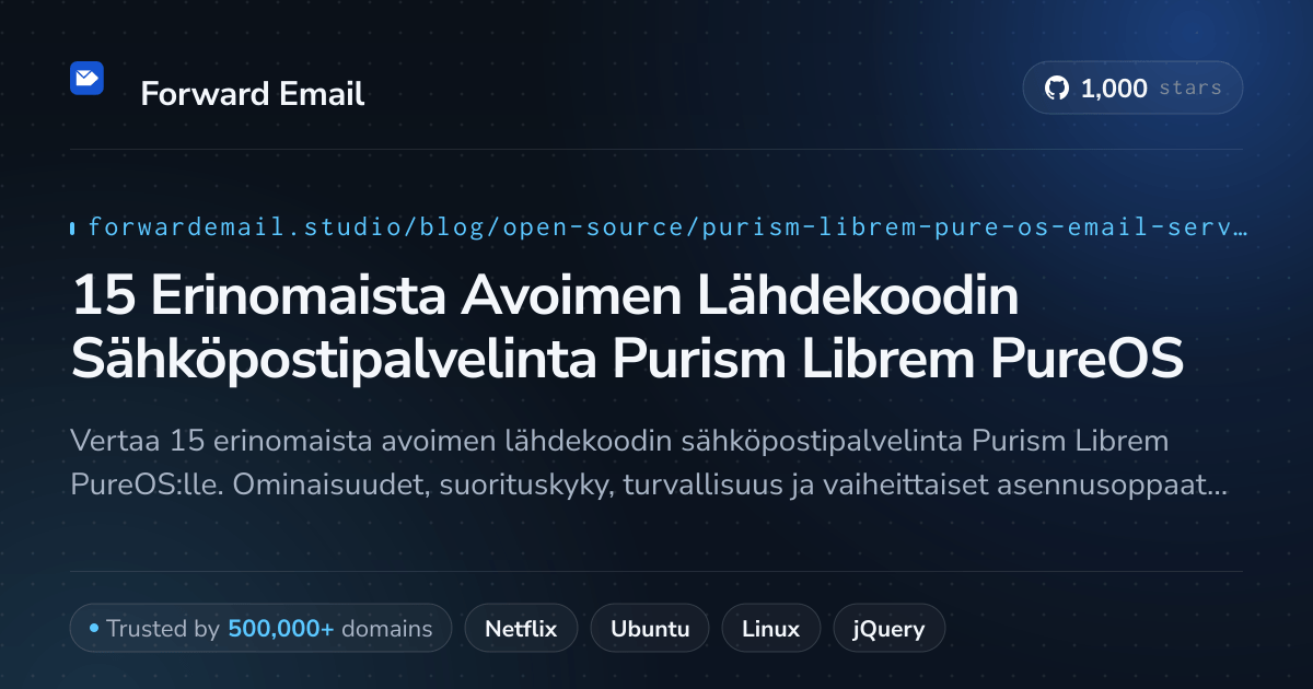 15 Erinomaista Avoimen Lähdekoodin Sähköpostipalvelinta Purism Librem PureOS 2026