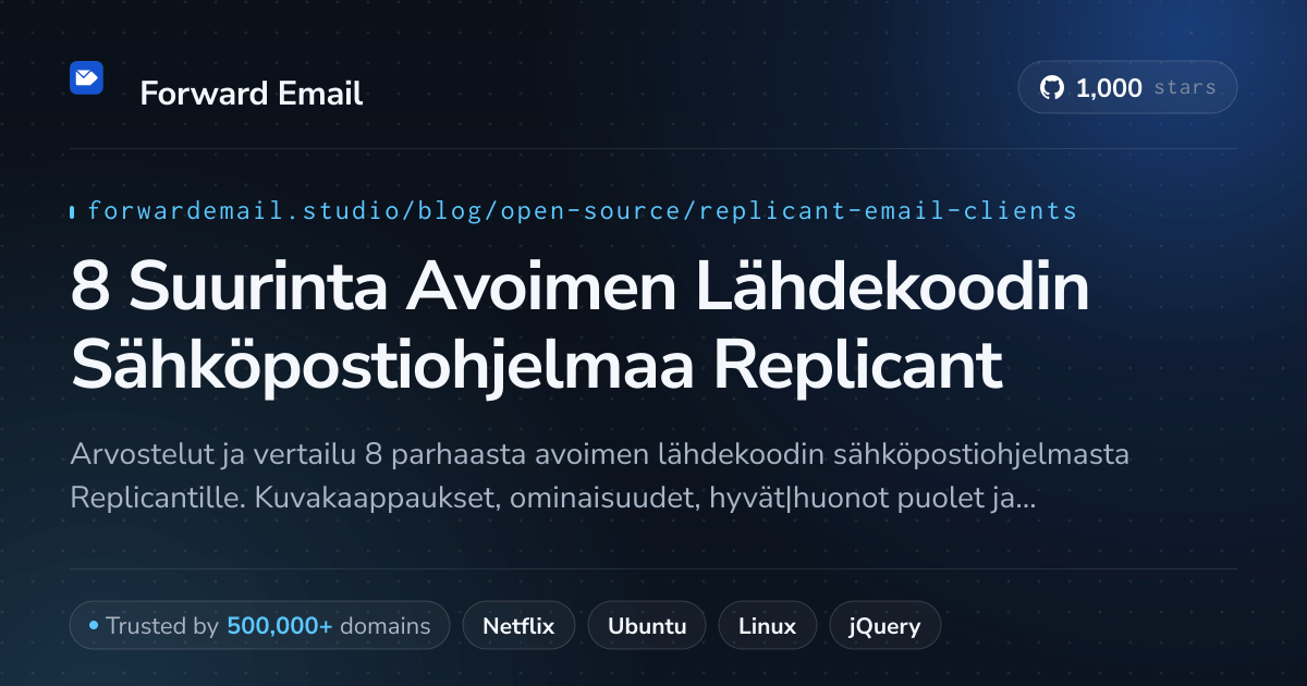 8 Suurinta Avoimen Lähdekoodin Sähköpostiohjelmaa Replicant 2026