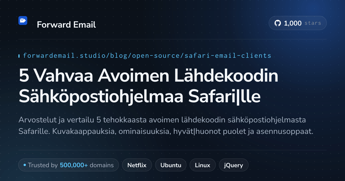 5 Vahvaa Avoimen Lähdekoodin Sähköpostiohjelmaa Safari|lle 2026