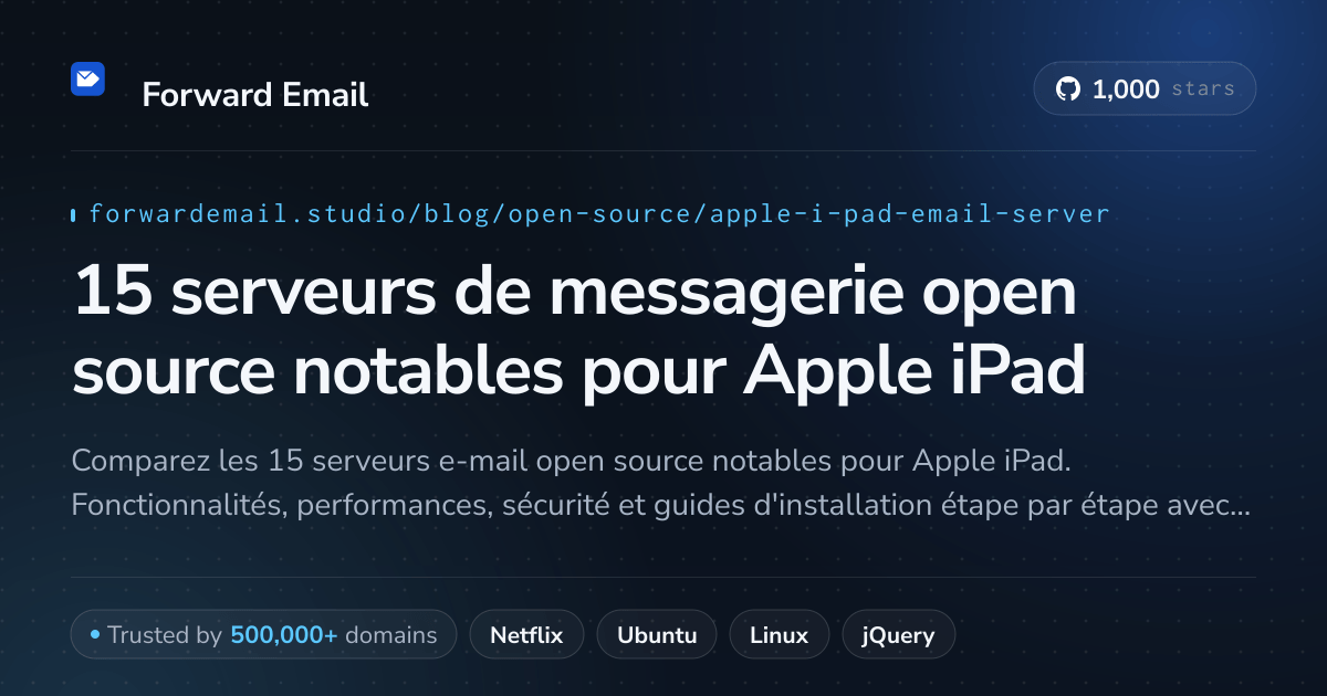 15 serveurs de messagerie open source notables pour Apple iPad 2026