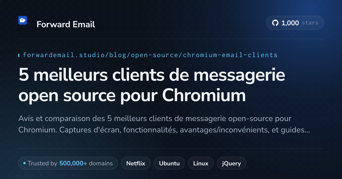 5 meilleurs clients de messagerie open source pour Chromium 2026