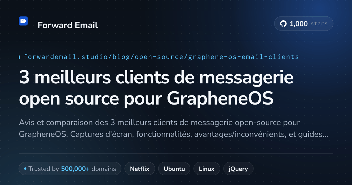 3 meilleurs clients de messagerie open source pour GrapheneOS 2026