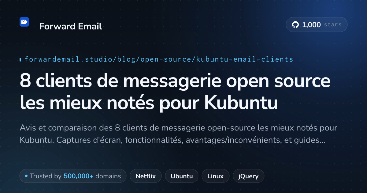 8 clients de messagerie open source les mieux notés pour Kubuntu 2026