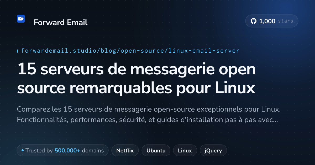 15 serveurs de messagerie open source remarquables pour Linux 2026