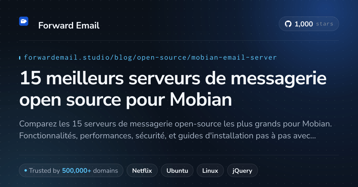 15 meilleurs serveurs de messagerie open source pour Mobian 2026