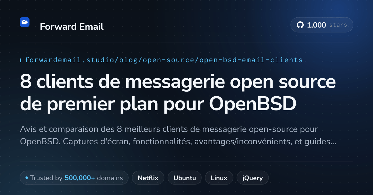 8 clients de messagerie open source de premier plan pour OpenBSD 2026