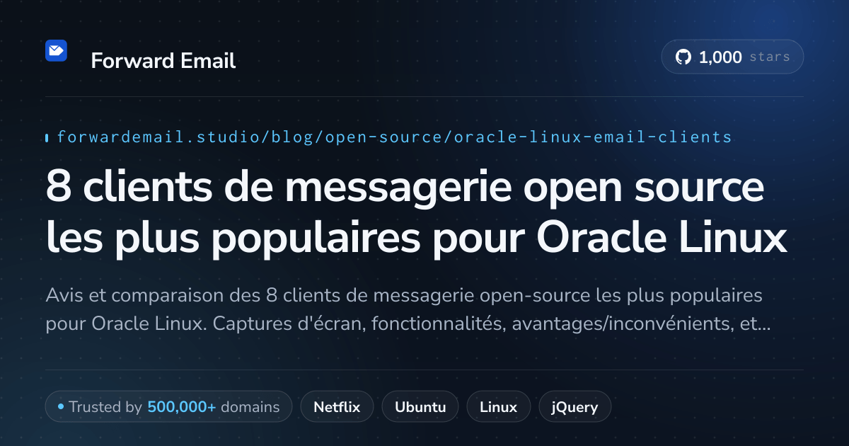 8 clients de messagerie open source les plus populaires pour Oracle Linux 2026