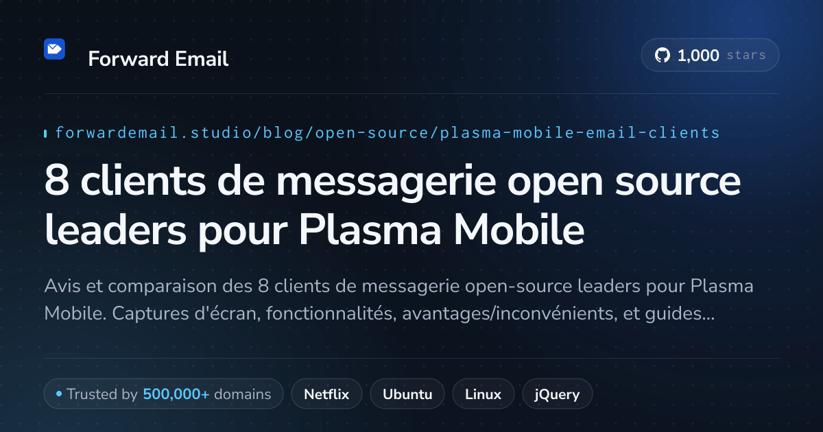 8 clients de messagerie open source leaders pour Plasma Mobile 2026