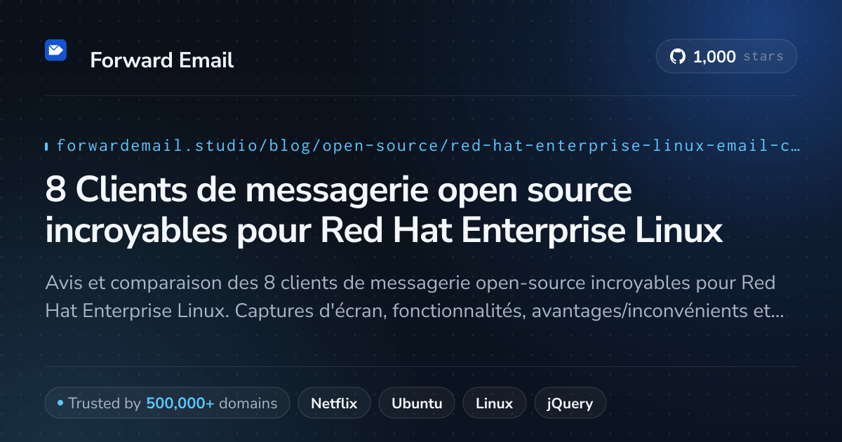 8 Clients de messagerie open source incroyables pour Red Hat Enterprise Linux 2026