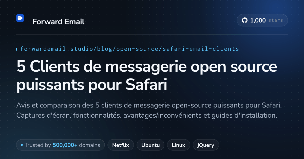 5 Clients de messagerie open source puissants pour Safari 2026