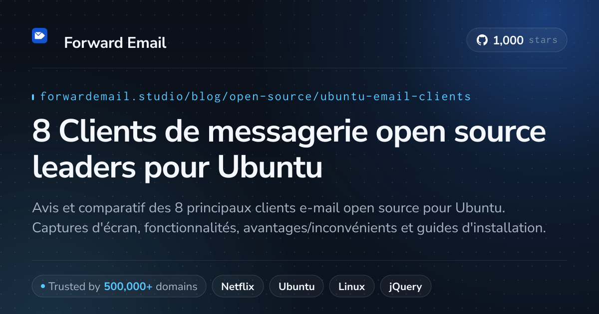 8 Clients de messagerie open source leaders pour Ubuntu 2026