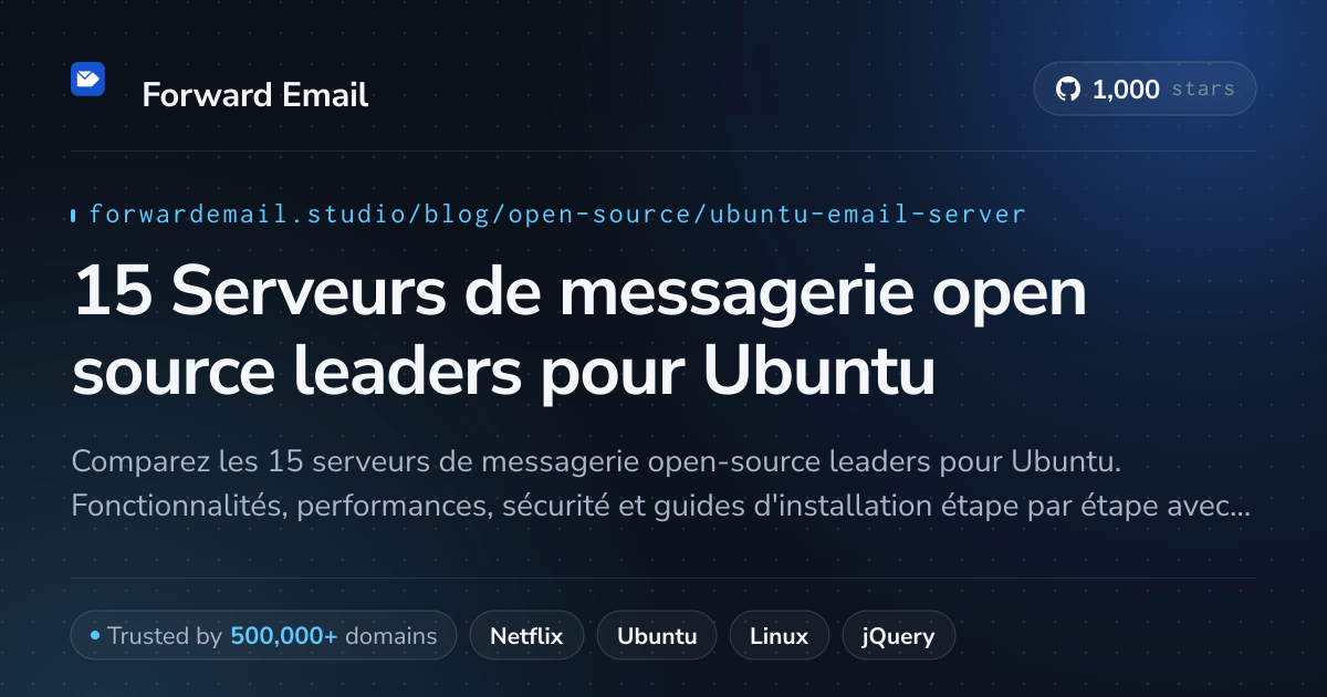 15 Serveurs de messagerie open source leaders pour Ubuntu 2026