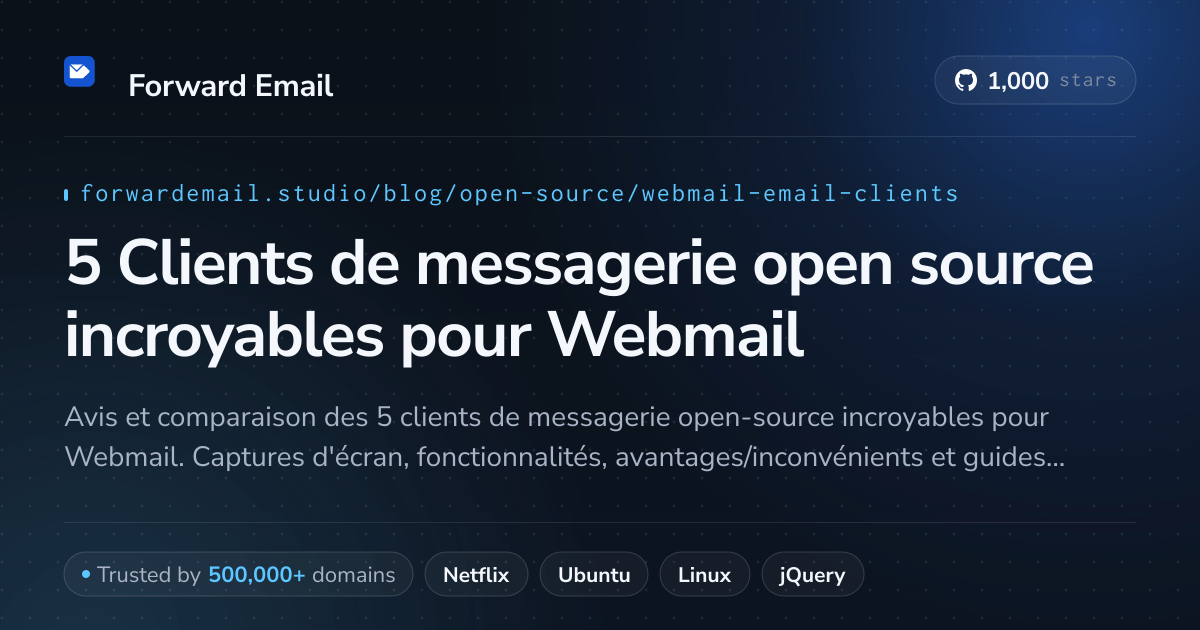 5 Clients de messagerie open source incroyables pour Webmail 2026