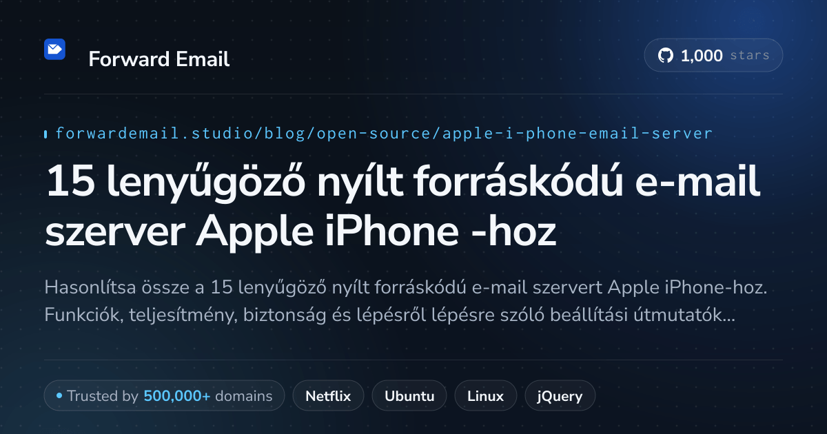 15 lenyűgöző nyílt forráskódú e-mail szerver Apple iPhone 2026-hoz