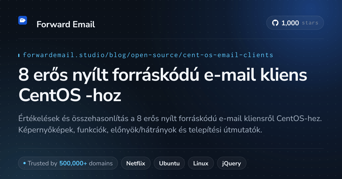 8 erős nyílt forráskódú e-mail kliens CentOS 2026-hoz