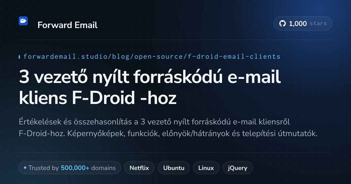 3 vezető nyílt forráskódú e-mail kliens F-Droid 2026-hoz