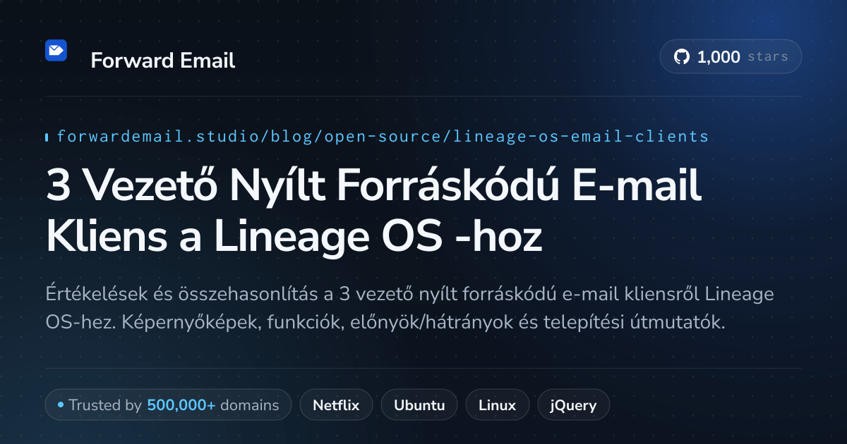 3 Vezető Nyílt Forráskódú E-mail Kliens a Lineage OS 2026-hoz