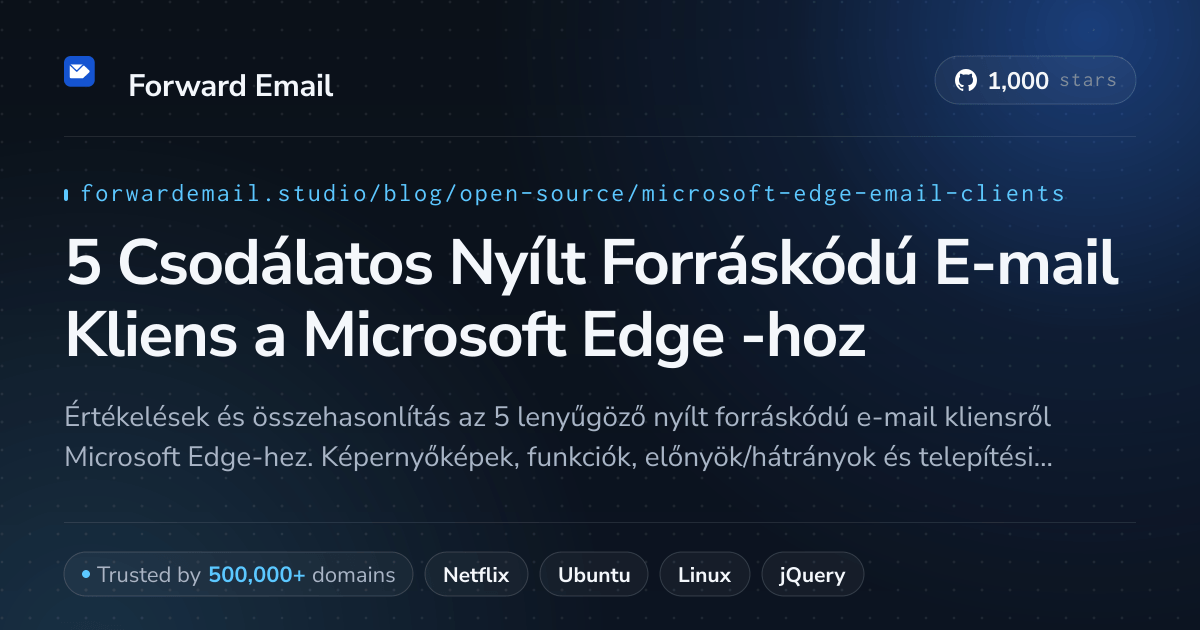 5 Csodálatos Nyílt Forráskódú E-mail Kliens a Microsoft Edge 2026-hoz