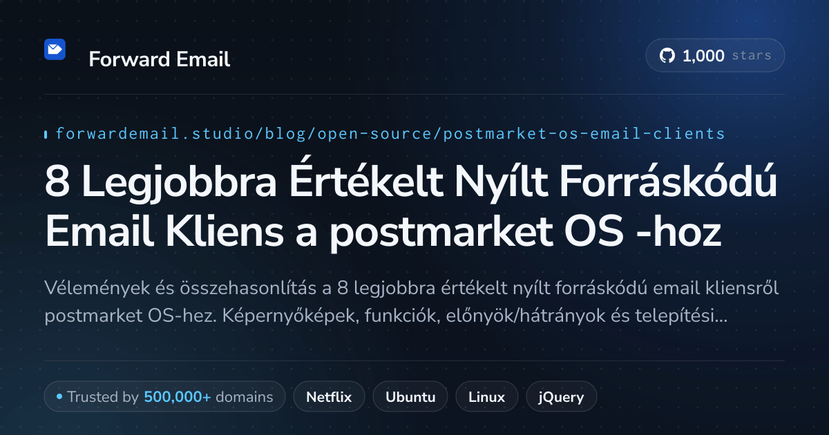 8 Legjobbra Értékelt Nyílt Forráskódú Email Kliens a postmarket OS 2026-hoz
