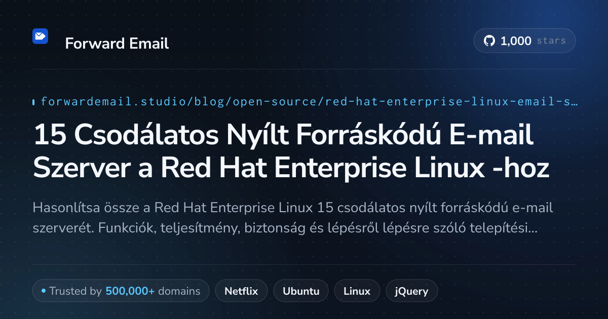 15 Csodálatos Nyílt Forráskódú E-mail Szerver a Red Hat Enterprise Linux 2026-hoz