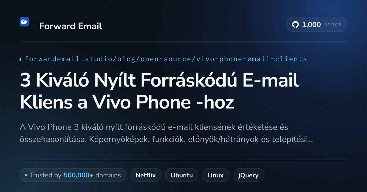 3 Kiváló Nyílt Forráskódú E-mail Kliens a Vivo Phone 2026-hoz