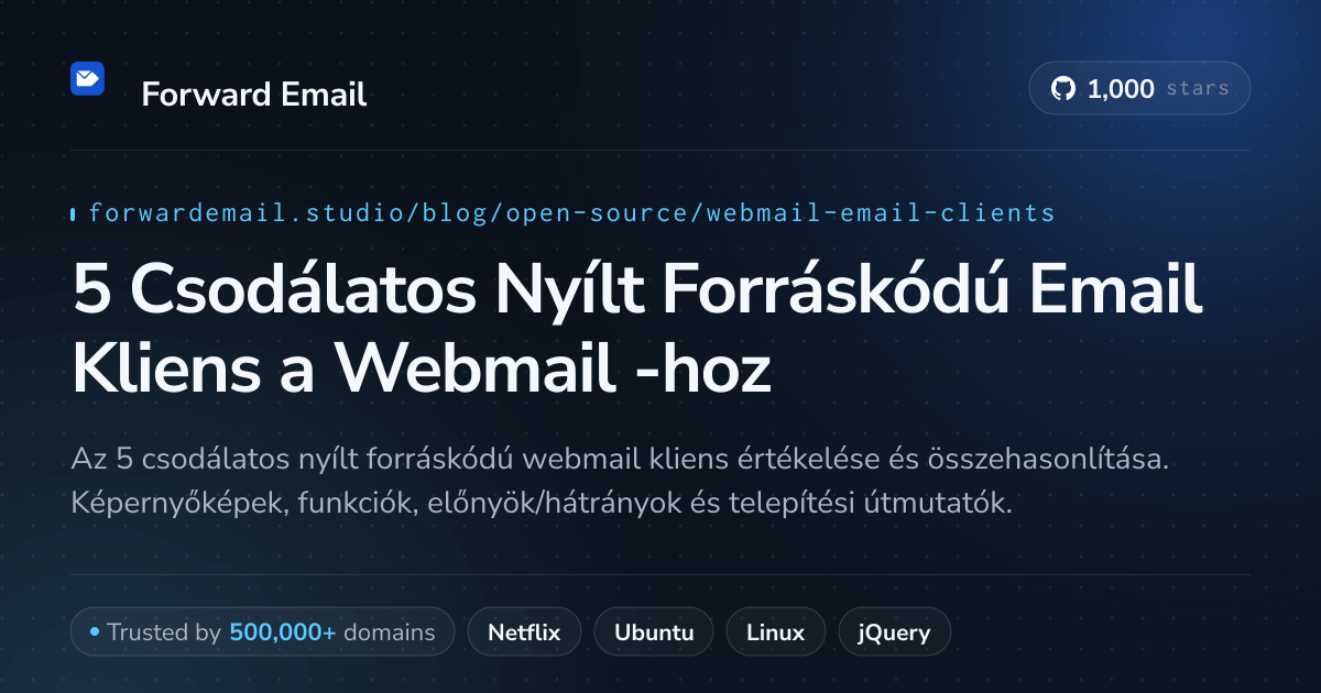 5 Csodálatos Nyílt Forráskódú Email Kliens a Webmail 2026-hoz